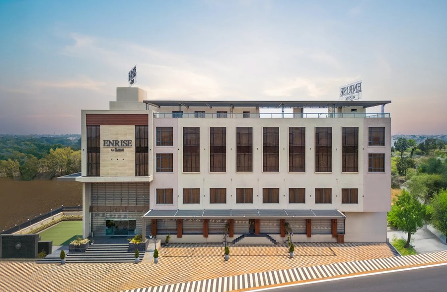 Elevation of Enrise by Sayaji hotel in Vidisha, a turnkey project by Atulya Infrastructures