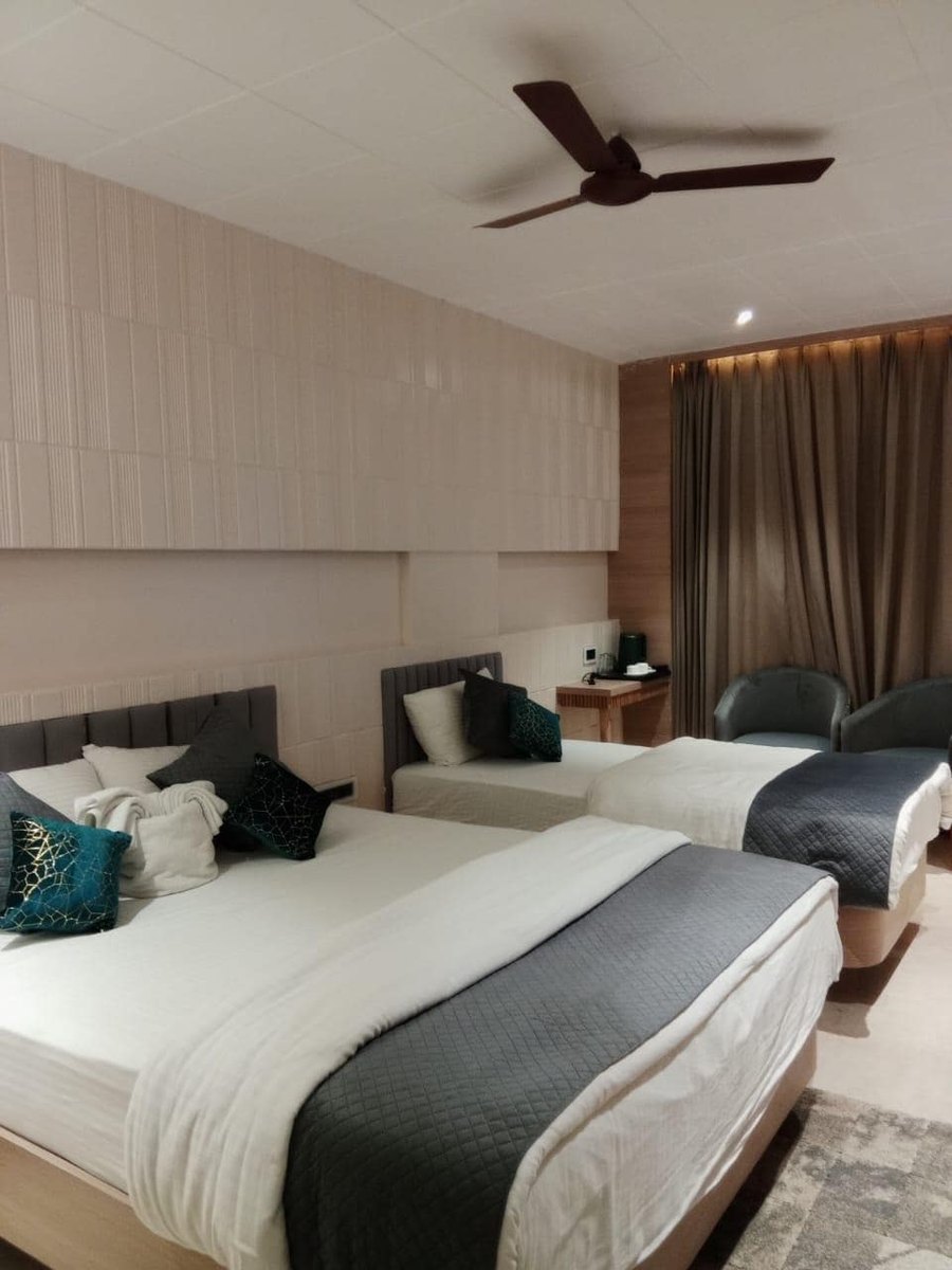 Twin room at Hotel Awadh Palace, Khurai