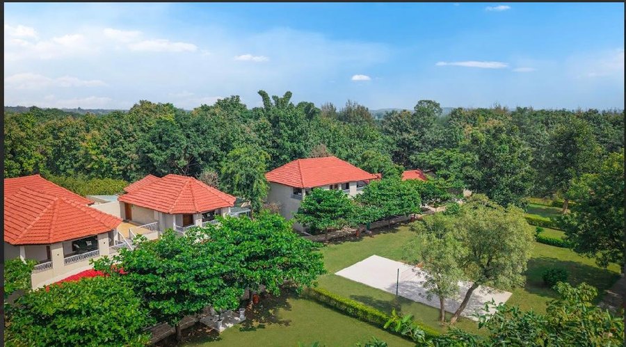 Cottages from above at The Forest Chapter by Sayaji, Madhai, a turnkey resort project by Atulya Infrastructures